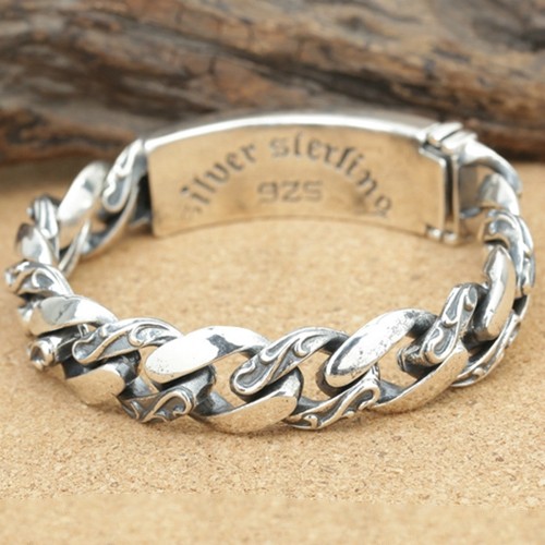 1PC Real Solid 925 Sterling Silver Miami Cuban Link Chain Bracelet Jewelry 8.7" - Picture 5 of 6