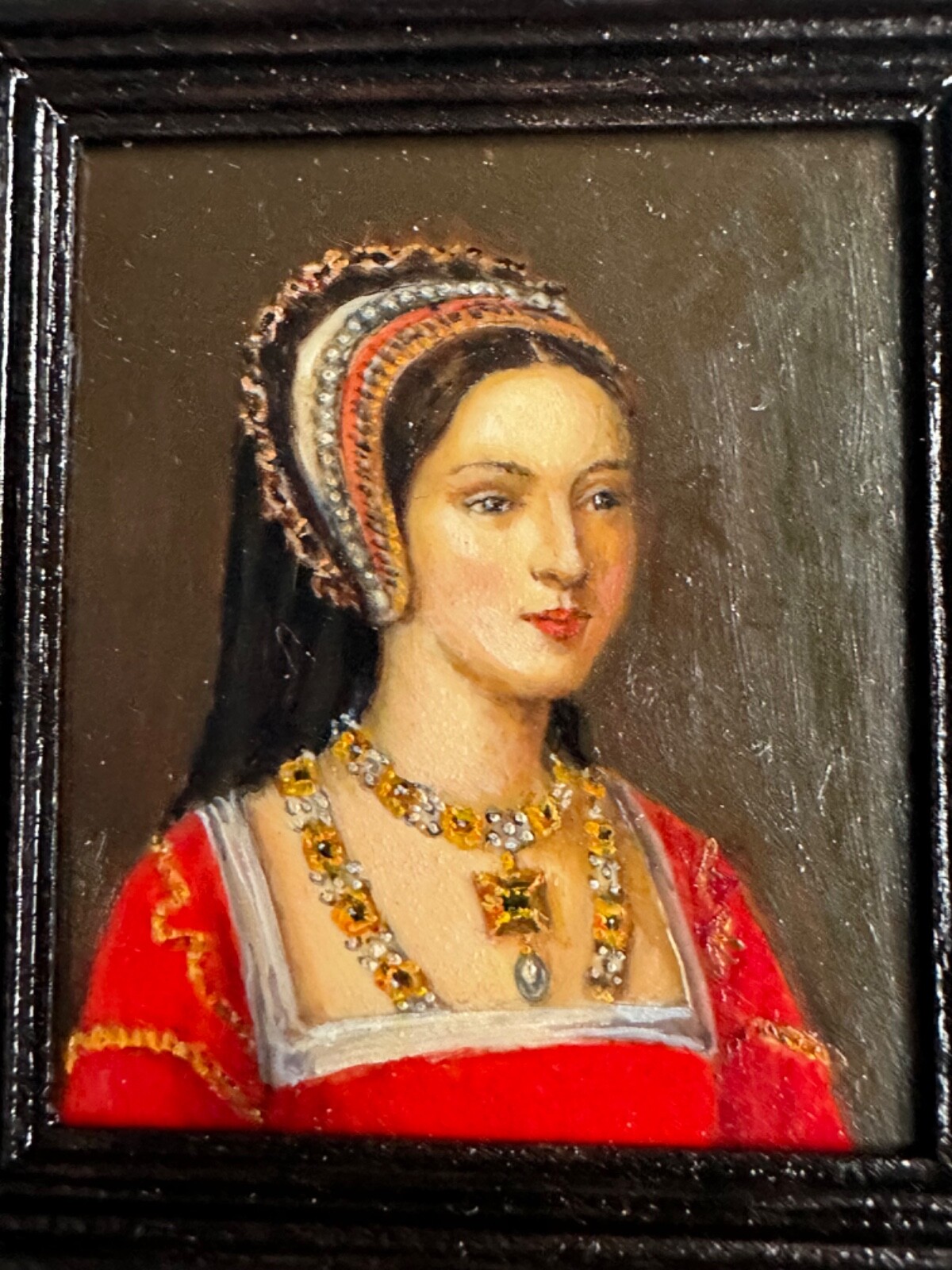 Dolls house miniature 112 ARTISAN Tudor original oil paintings by P