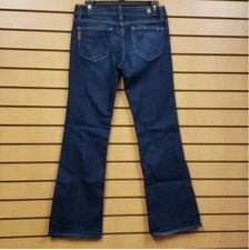 Paige Laurel Canyon Jeans Sz 28 Bootcut Dark Wash Denim Distressed Cuff