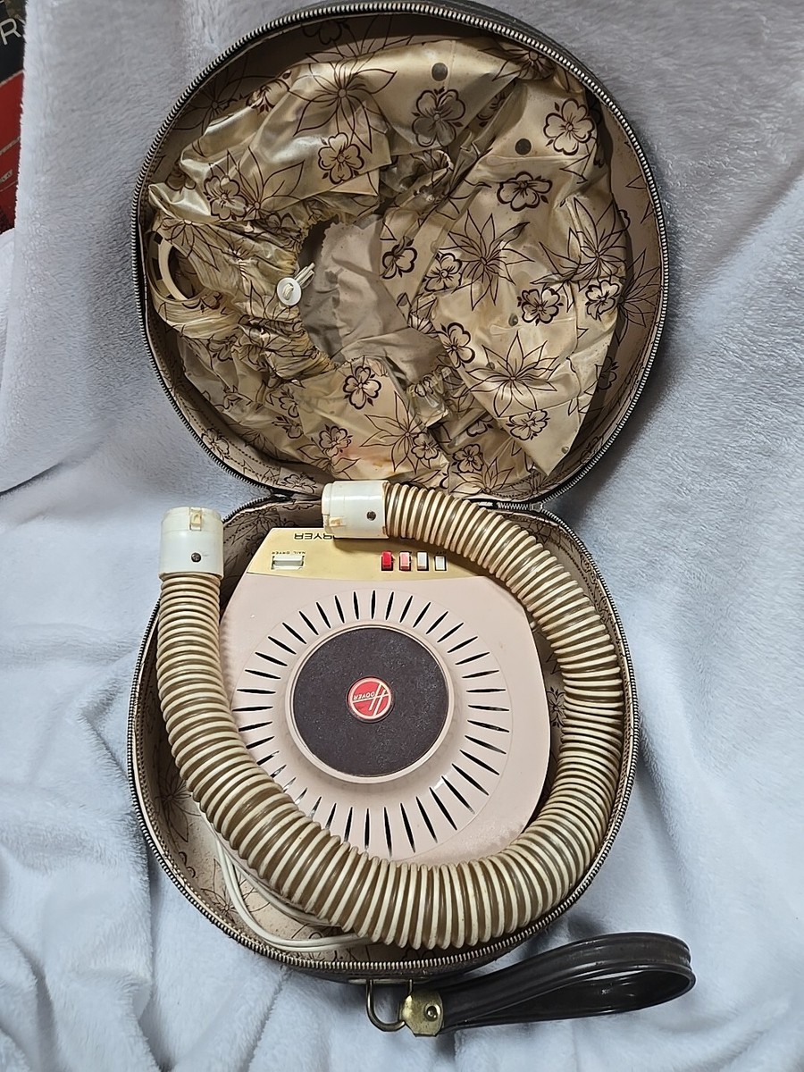 Vintage Rare Pink Hoover Electric Hair Dryer Model 8210 w/Case