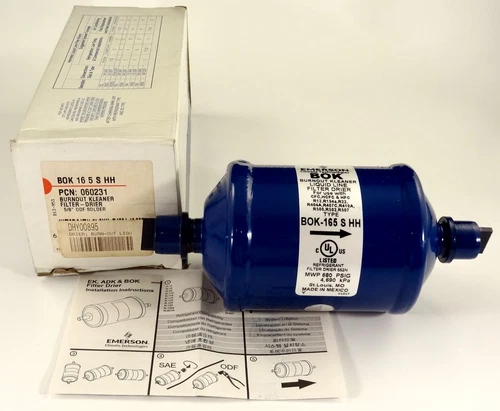 Emerson, 5/8" ODF BOK 16 5 S HH Liquid Line Burnout Filter Drier, 16 Cu In, NEW.