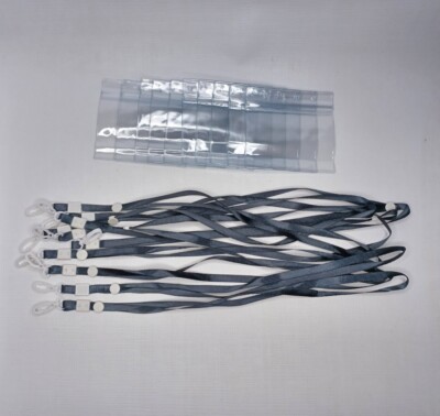 Vinyl Badge Holder & Black Lanyard Lot Of 10 Holders & Lanyards