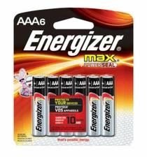 54 Energizer AAA Max + Powerseal Alkaline Batteries on card (9x6)  EXP 2026