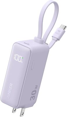 Anker Power Bank 3-in-1 5000mAh Battery Built-in USB-C Cable 30W