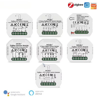 ZigBee3.0 Smart Light Switch Relay Module 1/2/3 Gang Smart Life/Tuya App Control
