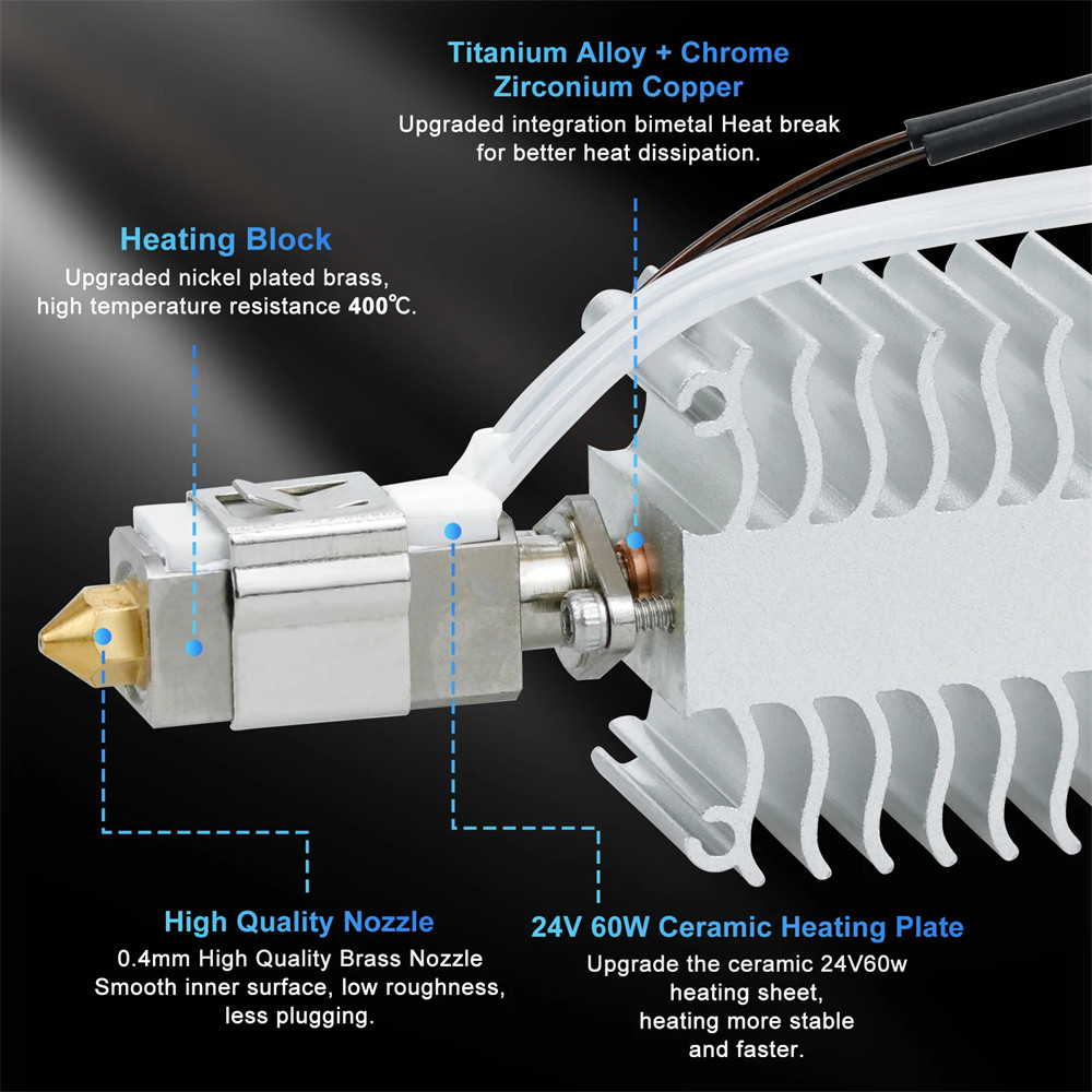 Hot End Heating Block Extrusion Kit For Creality Ender 3 V3 SE 3D Printer Parts