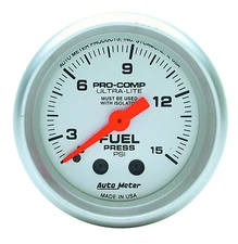 Auto Meter 4311 Ultra-Lite Fuel Pressure Gauge 2-1/16" Mechanical 0 - 15 Psi