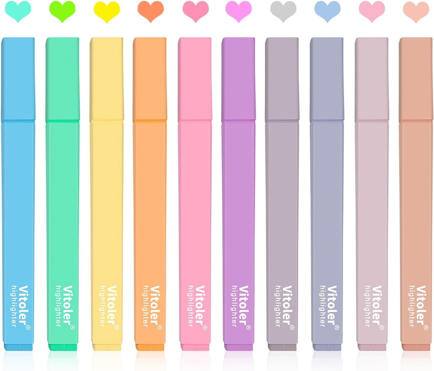 10Pcs Aesthetic Bible Highlighters, Chisel Tip Markers,Assorted Color High-image