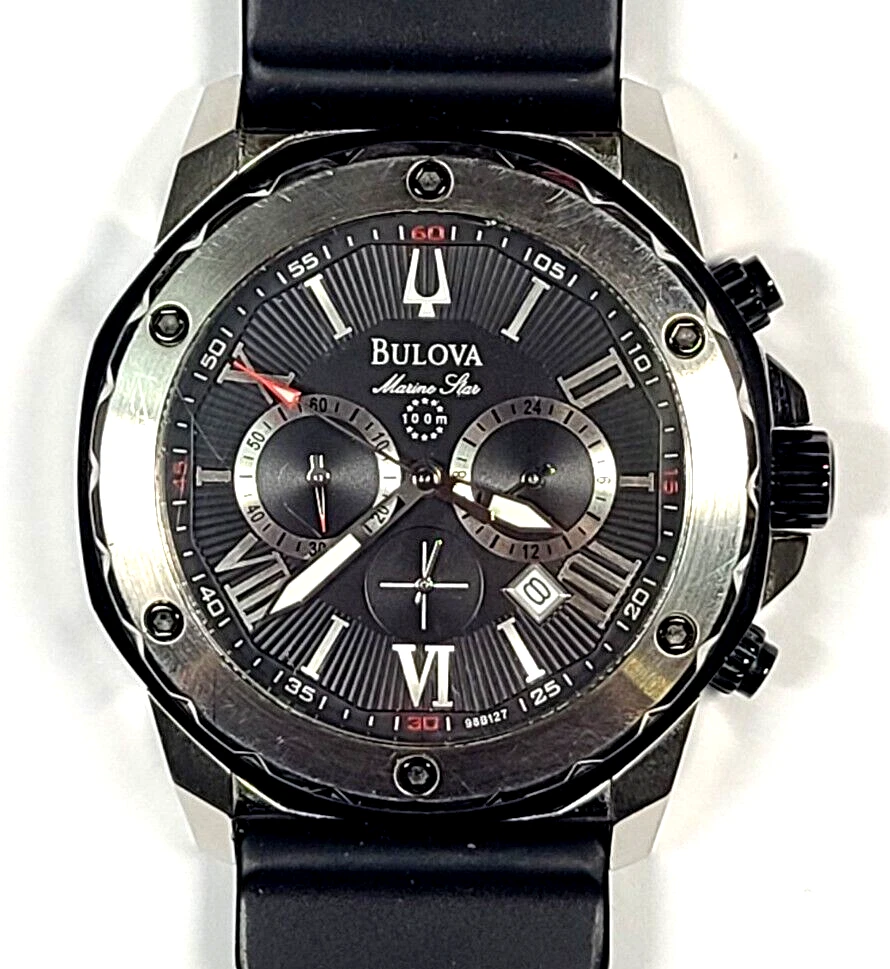 Bulova marine star rubber strap sale