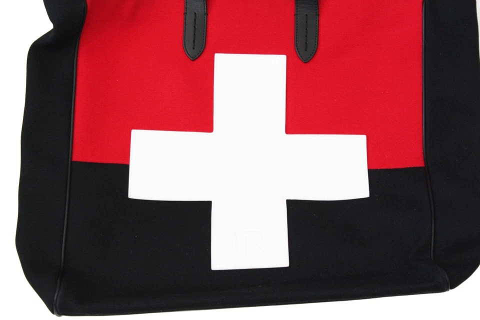 Bolso de Mano Ralph Lauren Etiqueta Púrpura Cuero Estadio Negro Rojo Esquí Mensajero Nuevo con Etiquetas Foto 2 de 4