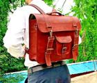 Genuine Vintage Leather Laptop Briefcase Messenger Crossbody Backpack Unisex Bag