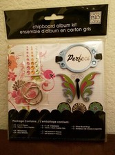 Me My Big Ideas Scrapbook Kit w/ 6"x 6" Chipboard Album, Paper, Embellishments