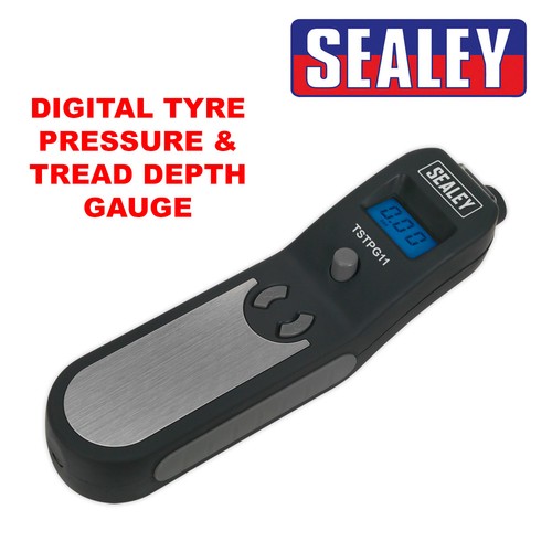 Sealey Digital Tyre Air Pressure & Tread Depth Gauge Tester Car Van