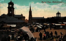 Market Place, Middlesbrough, Vintage Postcard