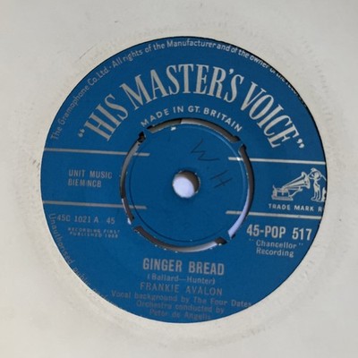 FRANKIE AVALON - GINGER BREAD - 7'' Vinyl 45 RPM - HMV POP 517