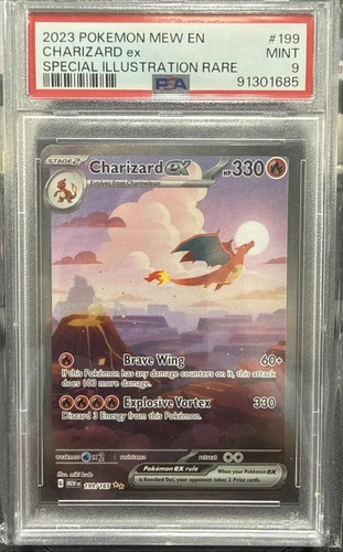 2023 POKEMON MEW EN-151 SPECIAL ILLUSTRATION RARE #199 CHARIZARD EX PSA 9