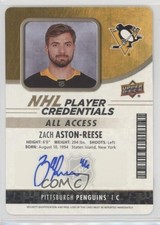 2018-19 MVP NHL Player Credentials Access Entry Level Zach Aston-Reese Auto u2m