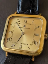 UNIVERSAL GENEVE Hand Wound Swiss Made Watch Gold Men's Square Vintage mzmr A