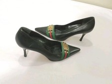 GUCCI BLACK LEATHER POINTED TOE HEEL PUMPS SIZE, EU36.5, US6,