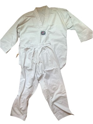 Taekwondo Approved Uniform Top Pants White US 180 Size 4