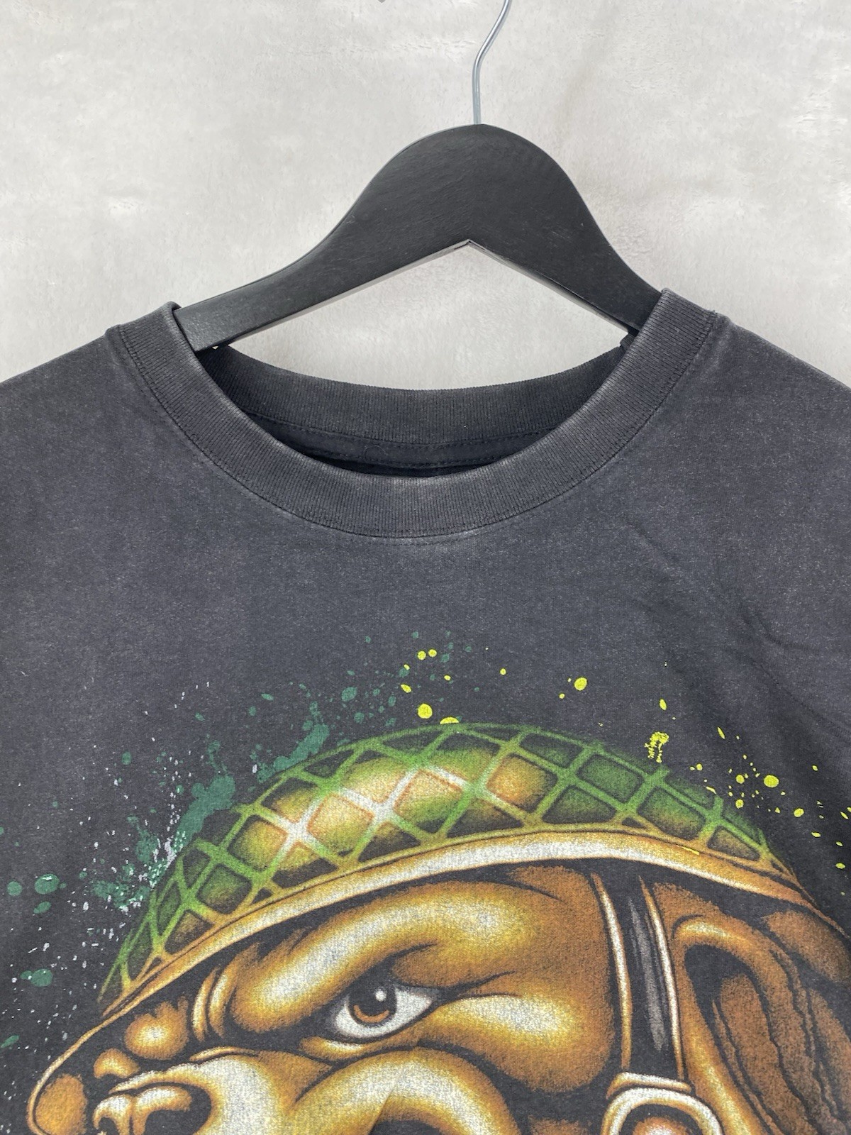 John Cena Shirt Adult Large Washed Black Bulldog Boxy Graphic WWE NEW $40