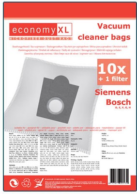 10 Staubsaugerbeutel Economy geeignet für Bosch Powermax BBS 6317