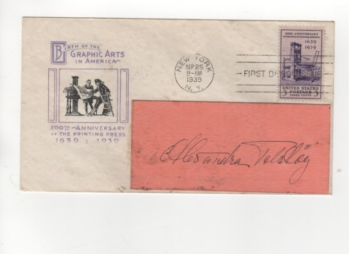 HTF Countess Alexandra Tolstoy Signed First Day Cover 1939 Writer Graphic Arts