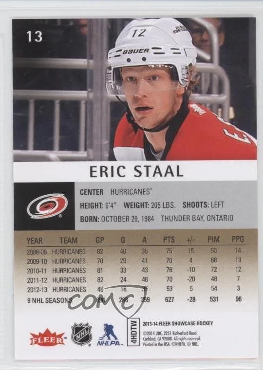 2013-14 Fleer Showcase Eric Staal #13 - Image 2 of 2