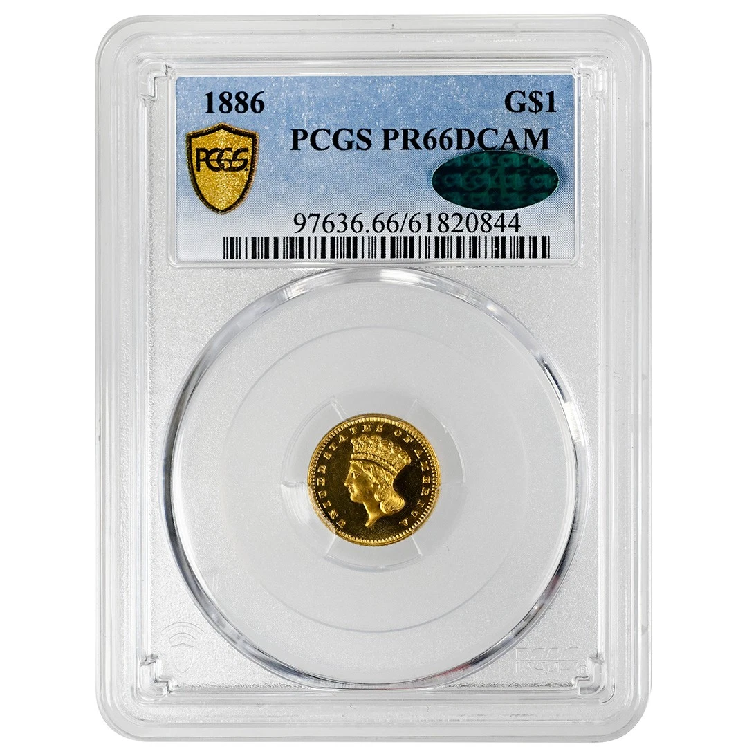 1886 G$1 Gold Dollar PCGS PR66DCAM CAC