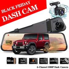 2-Lens 1080P Dash Cam w/ 64GB Card  Front Rear, Night Vision, G-Sensor NEW