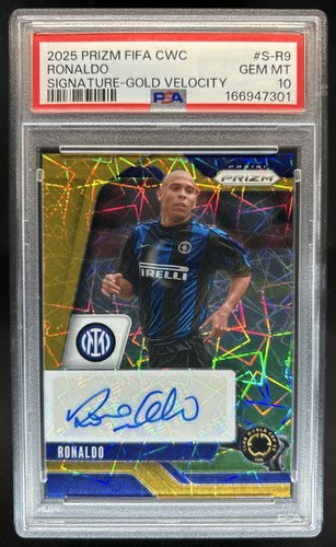 2025 Prizm FIFA Club World Cup Ronaldo Signatures Gold Velocity Auto #/5 PSA 10