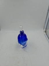 Hand Blown Art Glass Perfume Bottle  Empty  Signed And Dated On Bottom 6" Tall