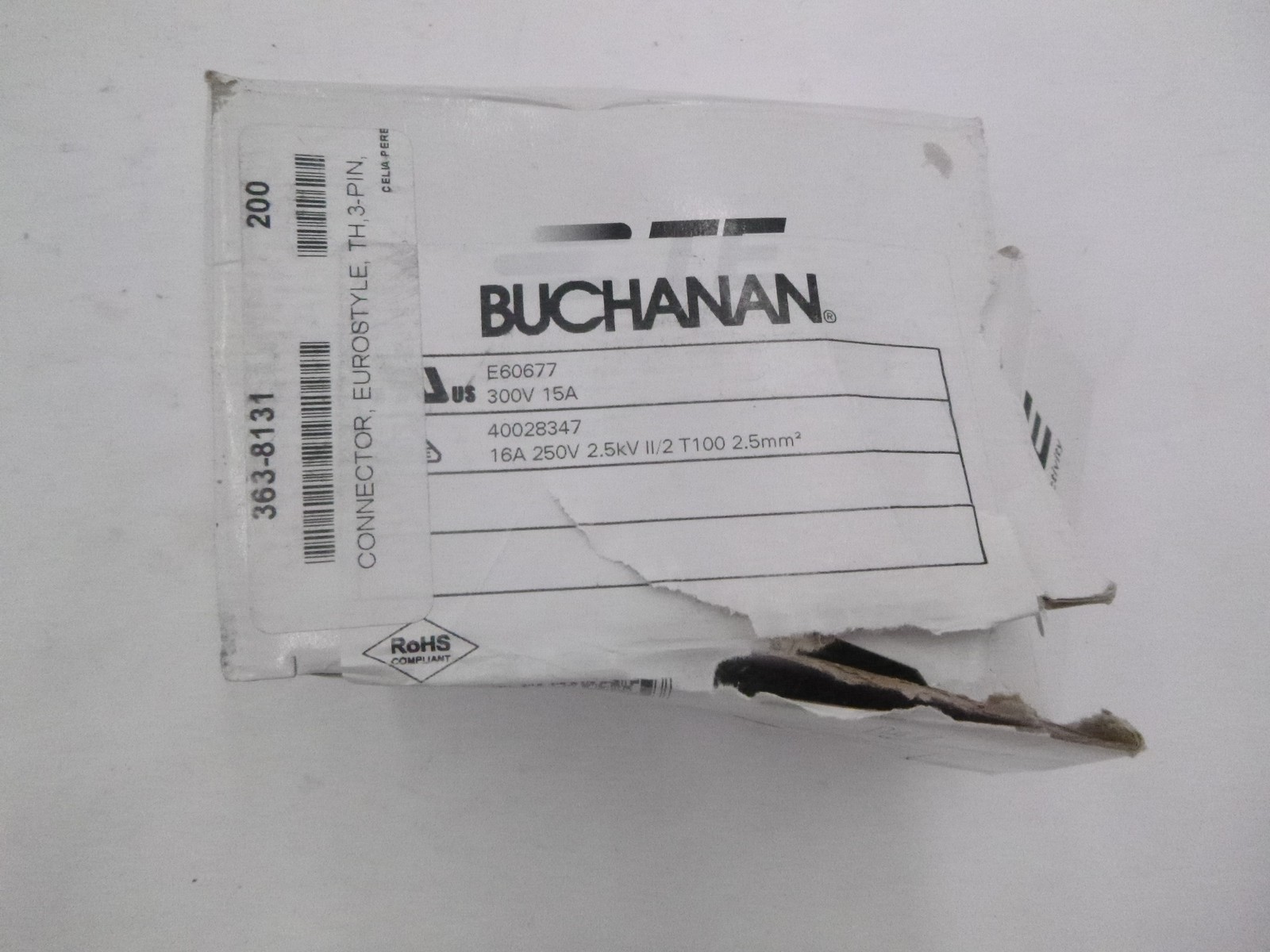 200 Pack TE Connectivity Buchanan 3-Position PCB Terminal Blocks 282825-3