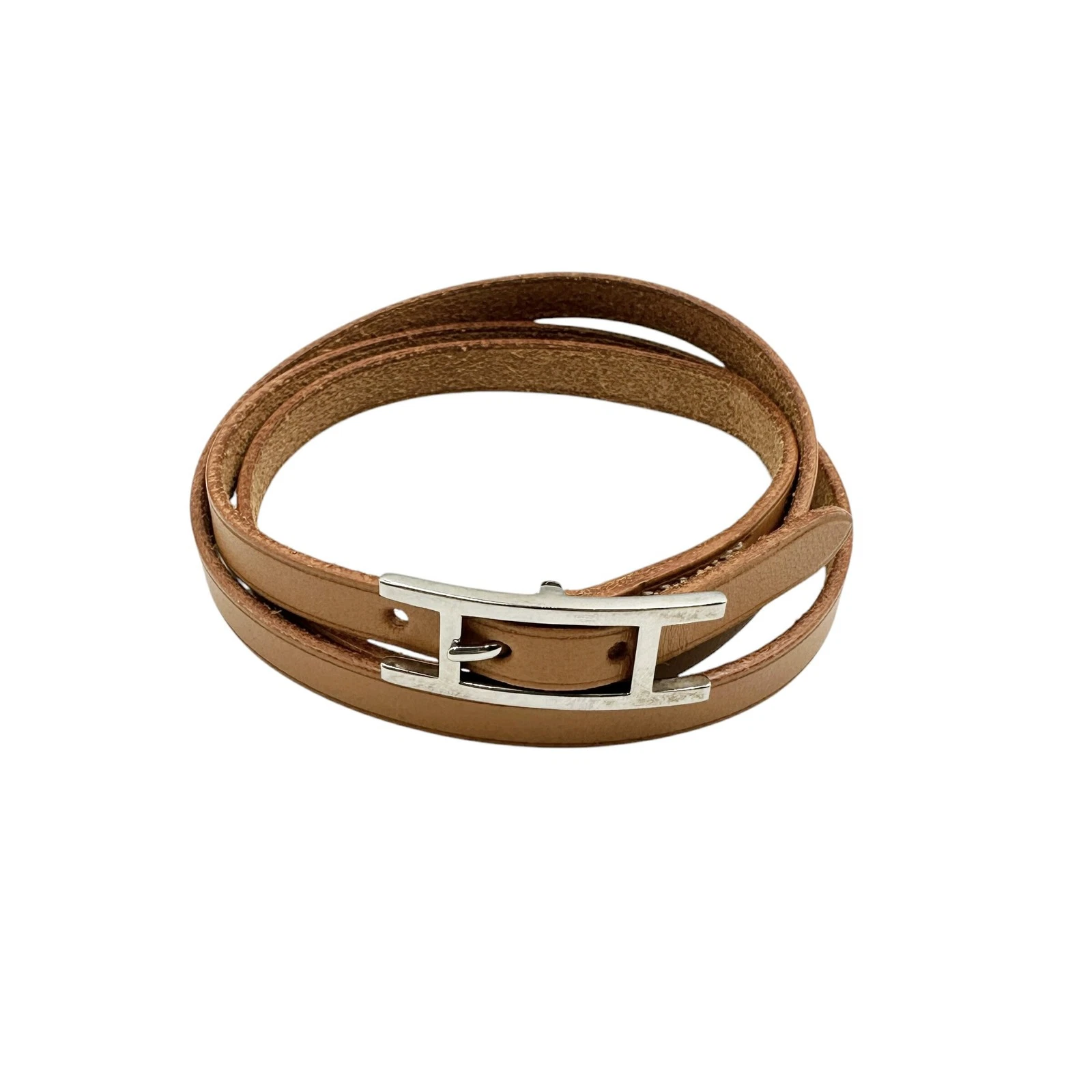 Y0713 Hermès APi Bracciale Pelle Marrone Unisex Nuovo