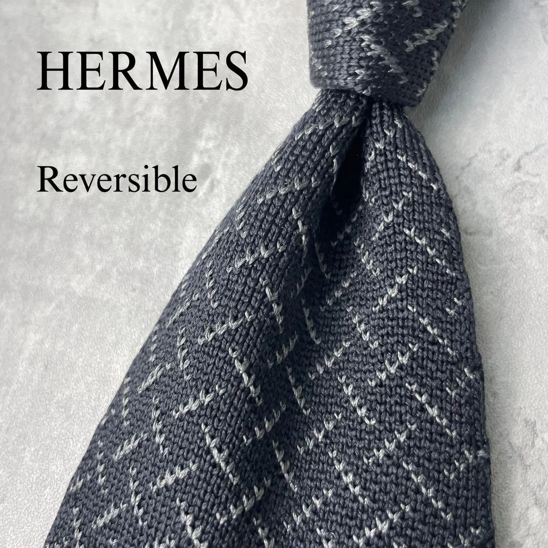 HERMES ネクタイ　　8-47 ニットタイ　ベルト　リバーシブル HERMÈS Knit Ties for Men for sale - eBay