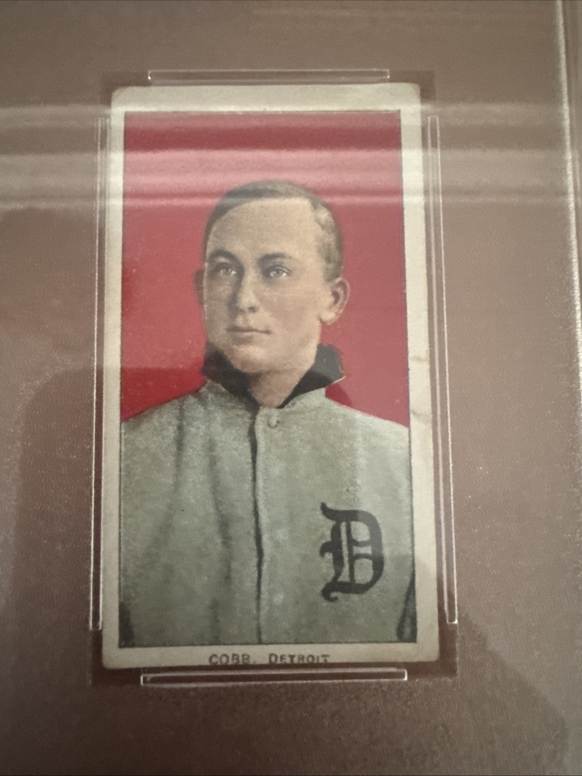 1909-11 T206 SWEET CAPORAL 350/30 PORTRAIT-RED TY COBB PSA 2 Good view 2