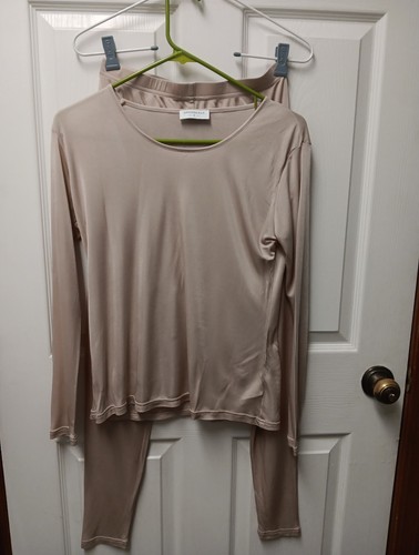 Grenasasilk Womens Top And Bottom Small Nude 100% Silk