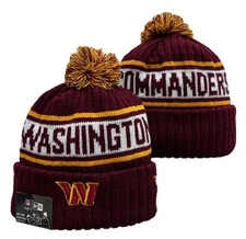 Washington Commanders New Era Beanie Knit Pom Winter NFL Hat NEW US SHIP 1 DAY