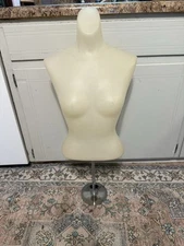 Vintage ADJUSTABLE Plastic Half Body Female Dress Form Mannequin 23” - 38”