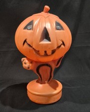 Bayshore Halloween Plastics Blow Mold Black Cat Pumpkin Jack O Lantern
