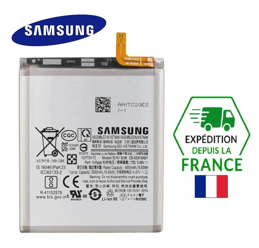 BATTERIE ORIGINE SAMSUNG EB-BS918ABY GALAXY S23 Ultra 5G 5000mAh SM-S918 OEM NEW - Imagen 1 de 1
