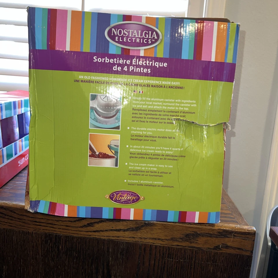 NOSTAIGIA ELECTRONICS 4 QT HELADERA ELÉCTRICA NUEVA NUNCA USADA ABIERTA Be Foto 2 de 4