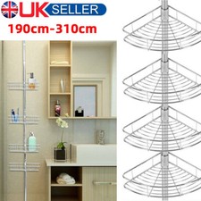 4 Tier Telescopic Bathroom Wall Corner Shelf Rack Shower Caddy Storage Organizer