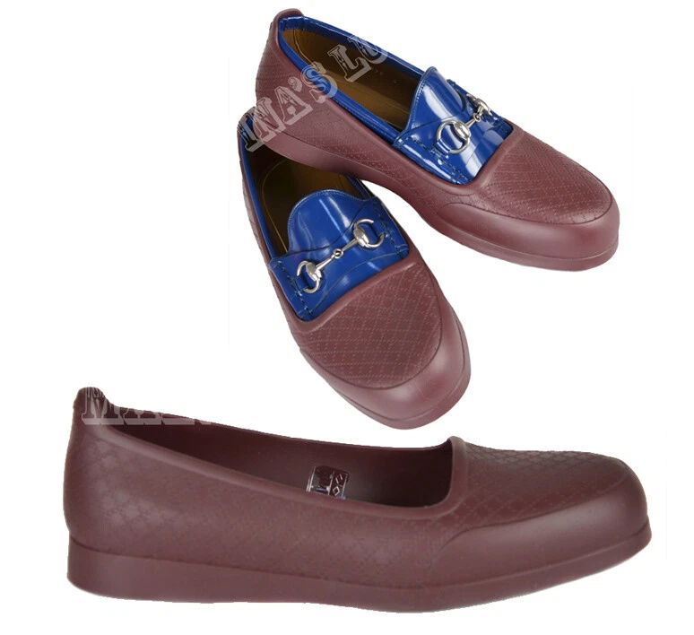 CHAUSSURES GUCCI HOMME ROUGE FORT MOTIF DIAMANT CAOUTCHOUC SURCHAUSSURE taille 8