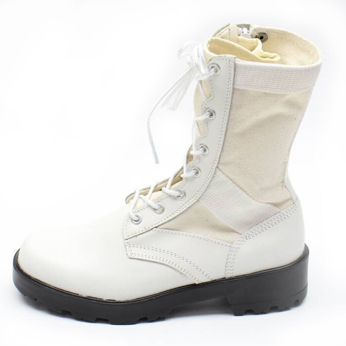 Men's Shoes Lace Up side zipper Combat white Boots US5 US11 real