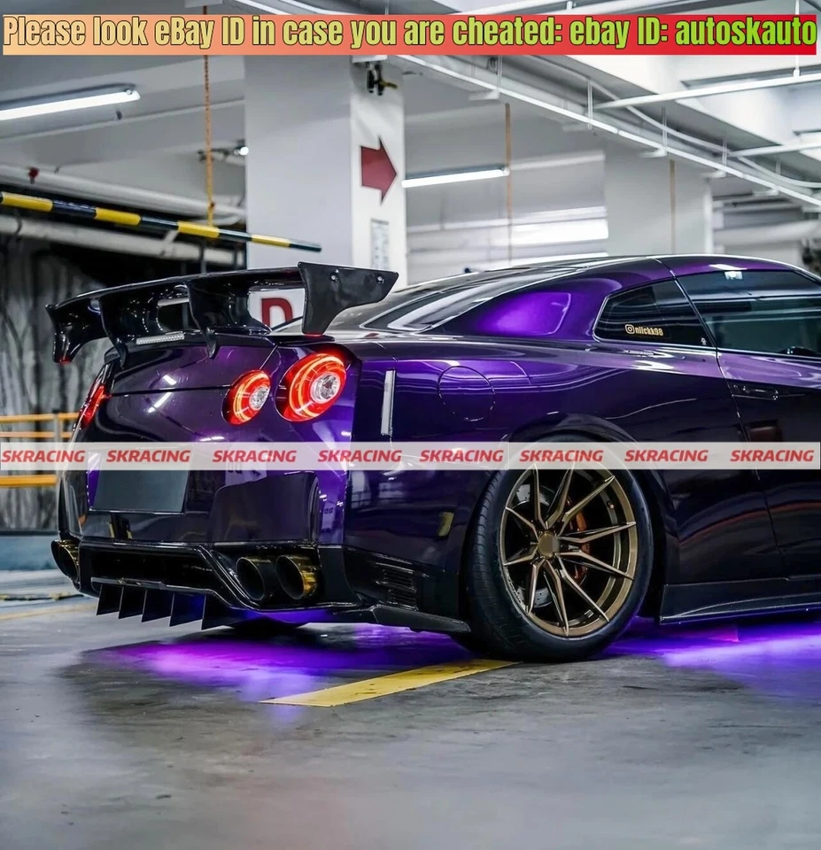 GT Style Carbon Fiber Rear Trunk Spoiler Wing For Nissan GT-R GTR R35 2009-2018 - Image 3 of 4