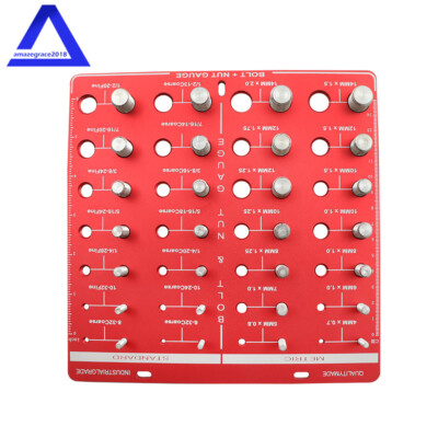 28 Nut and Bolt Thread Checker,14 Standard Sizes & 14 Metric