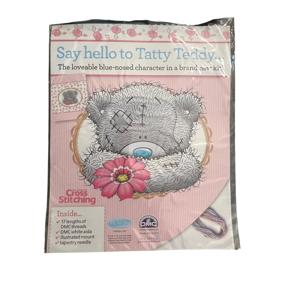 Counted Cross Stitch Kits Lot Of 4 Teddy Bears Train Baby Bib Dress Up Girl Card - Image 2 of 4