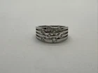 Vintage Vietnam 925 Sterling Silver Cubic Zirconia Band Ring Size 8