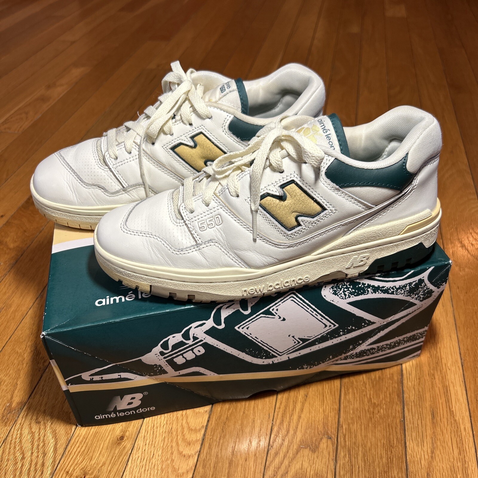 New Balance Aime Leon Dore P550 Basketball Oxford Tennis Shoes Green White 8.5